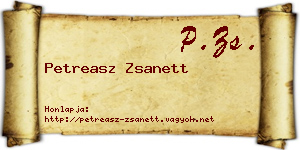 Petreasz Zsanett névjegykártya